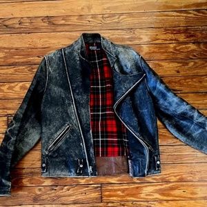 Ralph Lauren Distressed Leather Moto Jacket